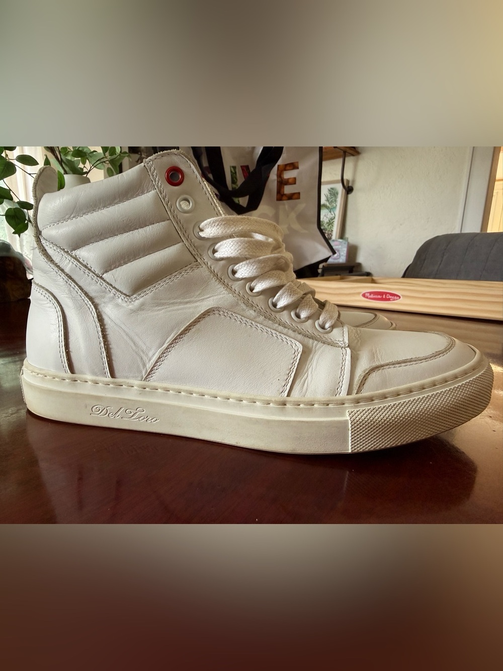 Del Toro White High-Top Leather Sneakers